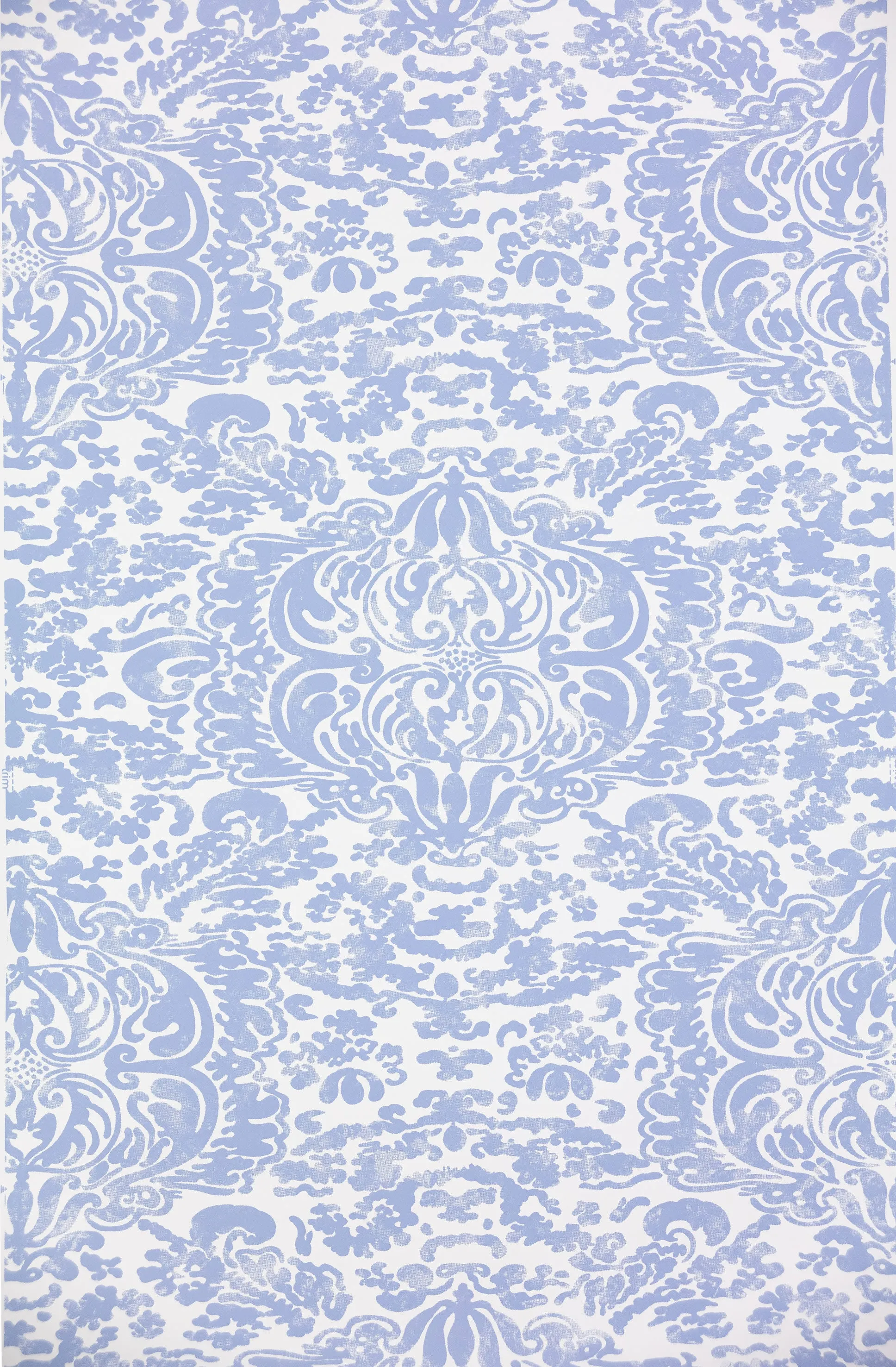 China Seas Wallpaper: San Marco - Custom Zibby Blue on White Paper (FIVE YARD MINIMUM)