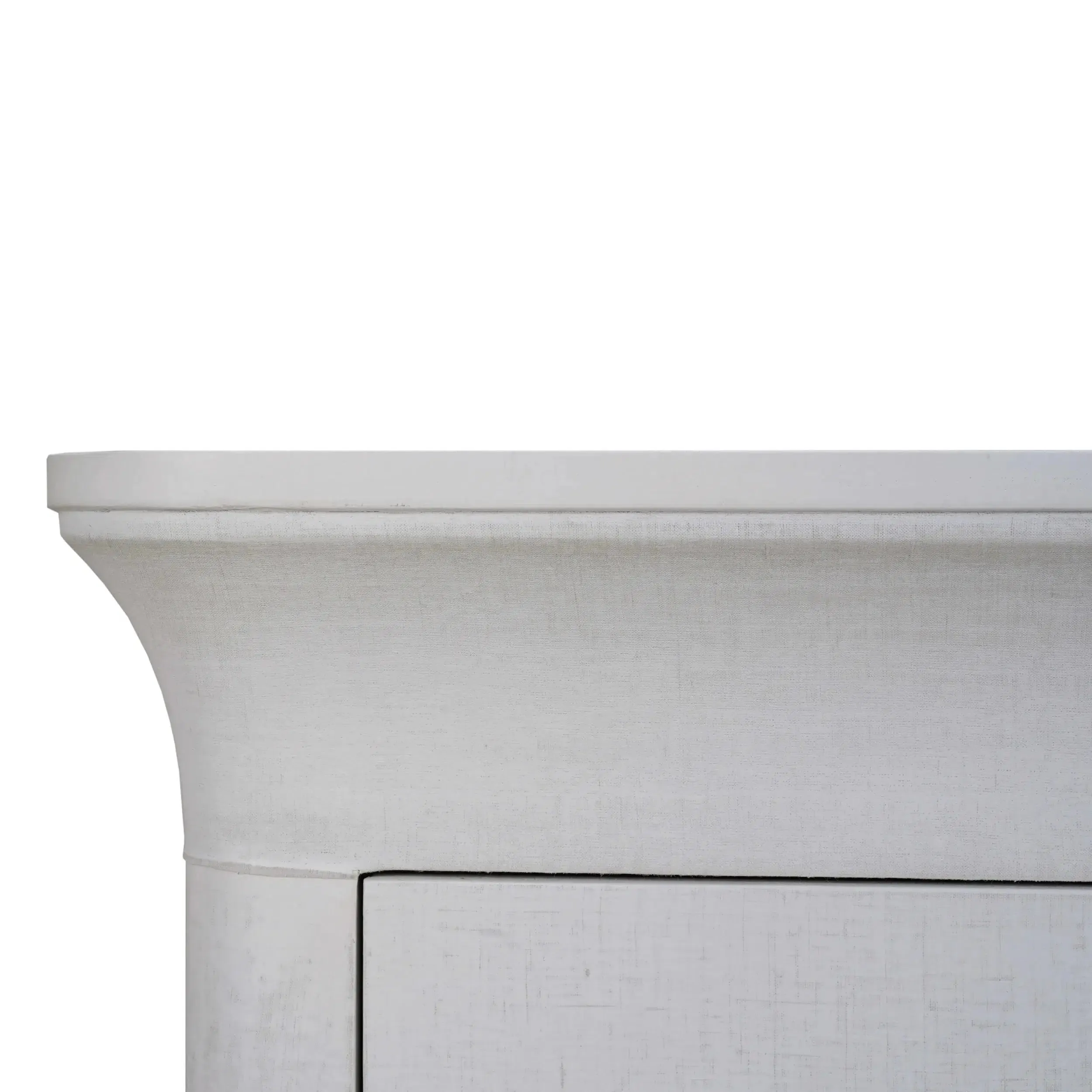Claremont Linen Wrapped 6 Drawer Dresser in Dove White
