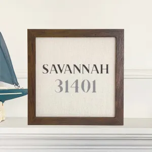Classic Serif w/ City, Zip - Framed Sign