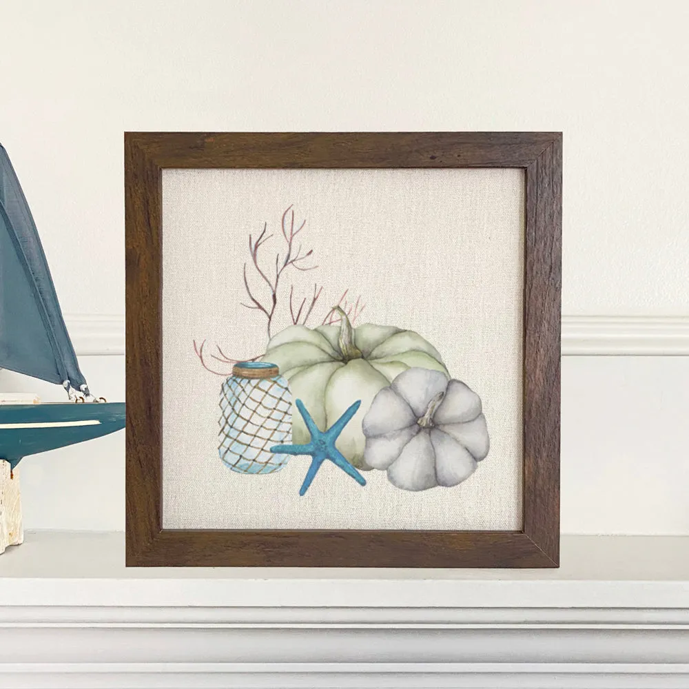 Coastal Pumpkins - Framed Sign