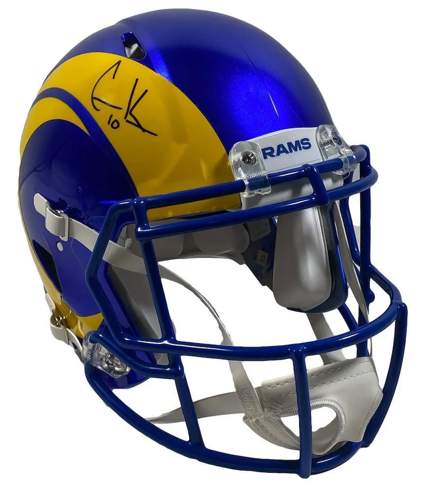 COOPER KUPP Autographed Rams Champs Logo Authentic Speed Helmet FANATICS
