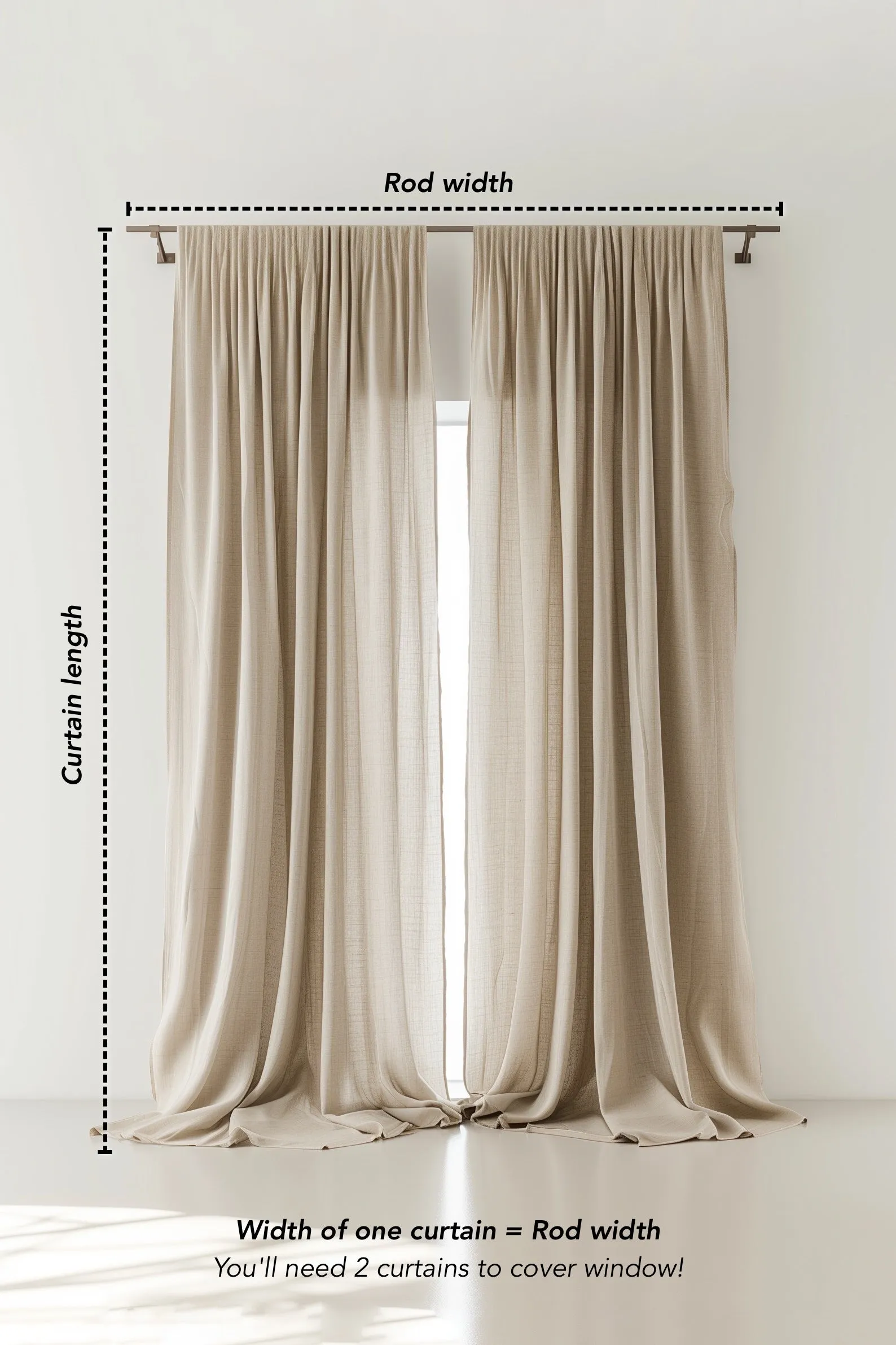 Curtain Set of 2 - Light Gray