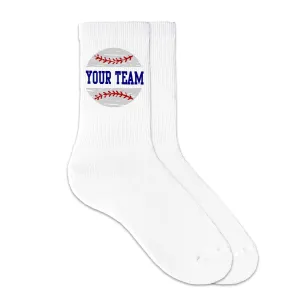 Custom Baseball Crew Socks with Team or Player Name