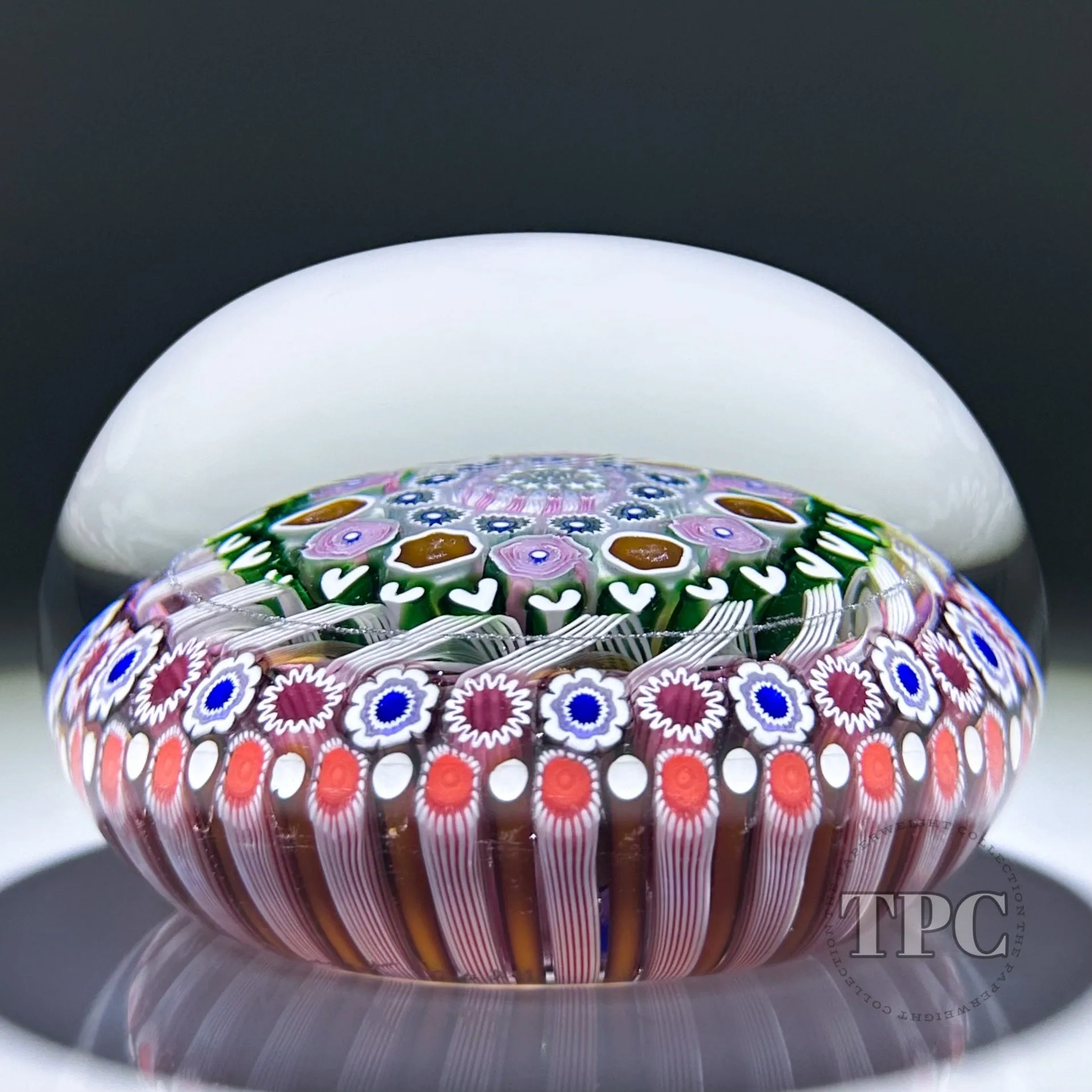 Damon MacNaught 2024 Magnum Glass Art Paperweight Complex Concentric Millefiori w/ Zanfirico Torsade
