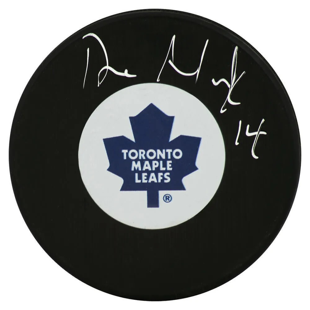 Dave Andreychuk Signed Maple Leafs Logo Hockey Puck - (SCHWARTZ COA)