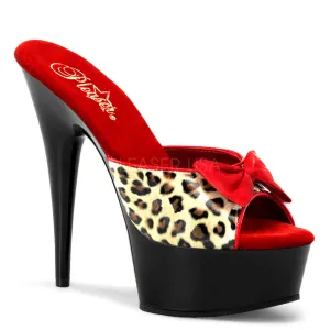 DELIGHT-601-6  Tan Leopard Print Faux Leather/Black