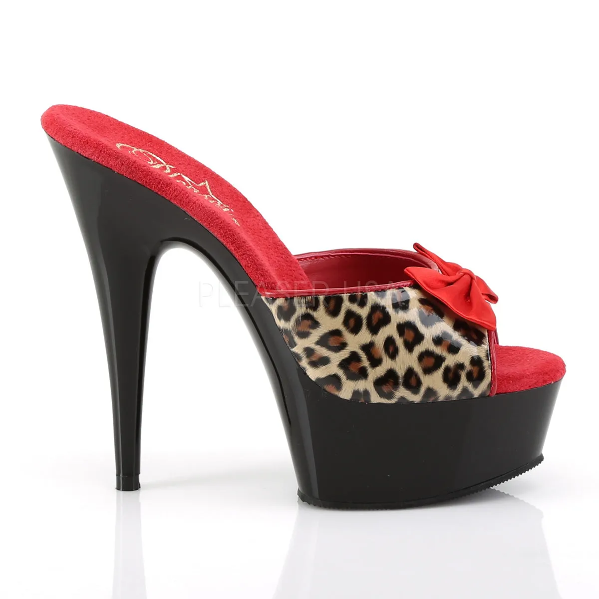 DELIGHT-601-6  Tan Leopard Print Faux Leather/Black