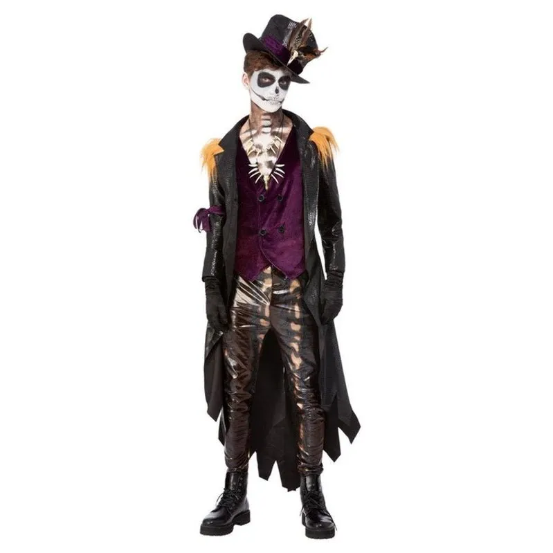 Deluxe Voodoo Witch Doctor Costume, Black & Purple