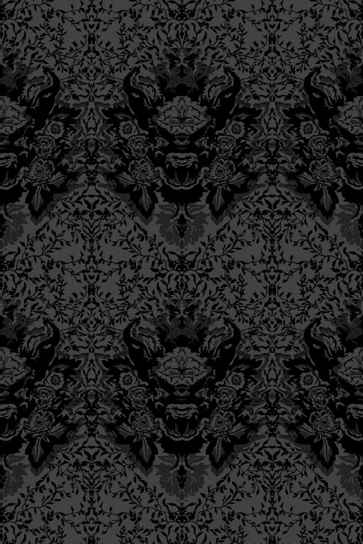 devil damask flock wallpaper