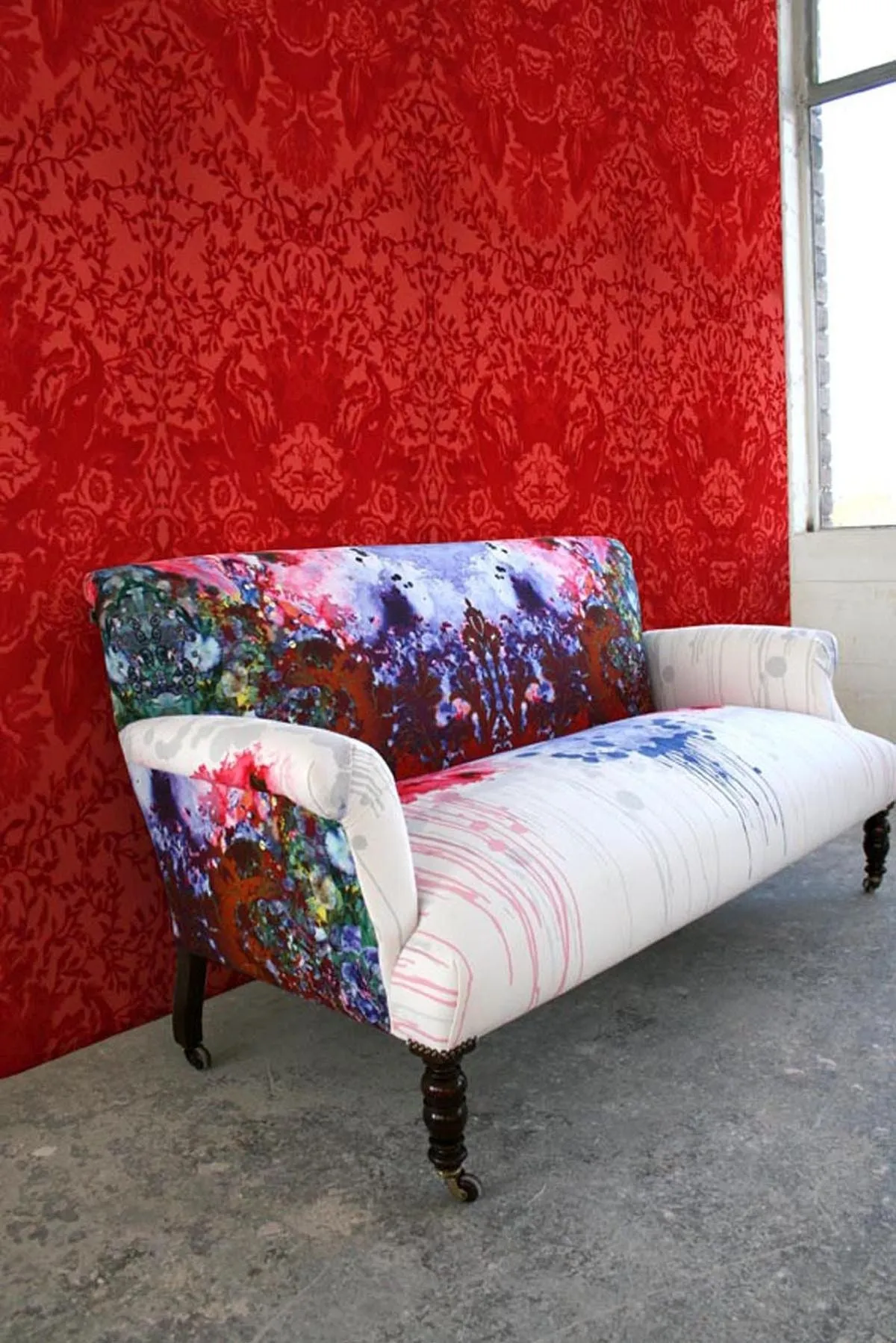 devil damask flock wallpaper