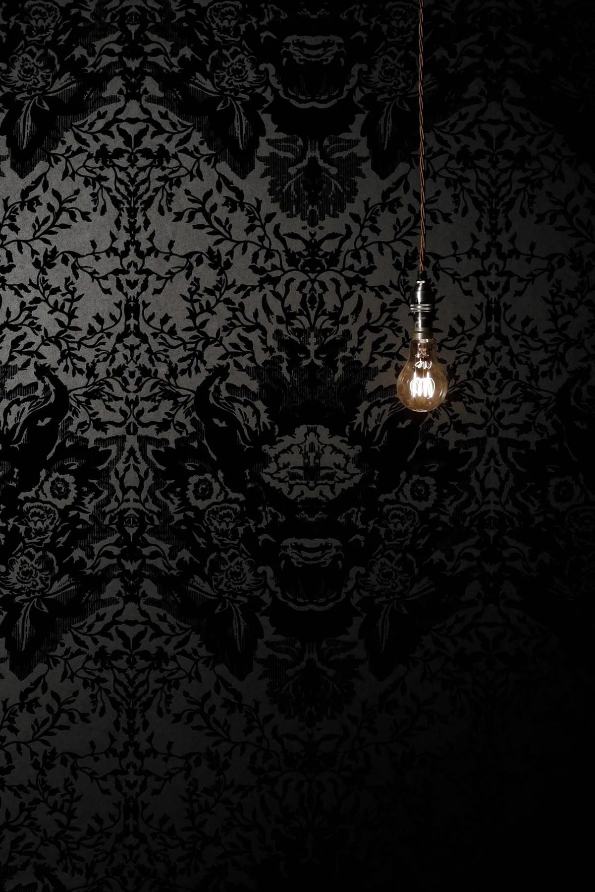 devil damask flock wallpaper