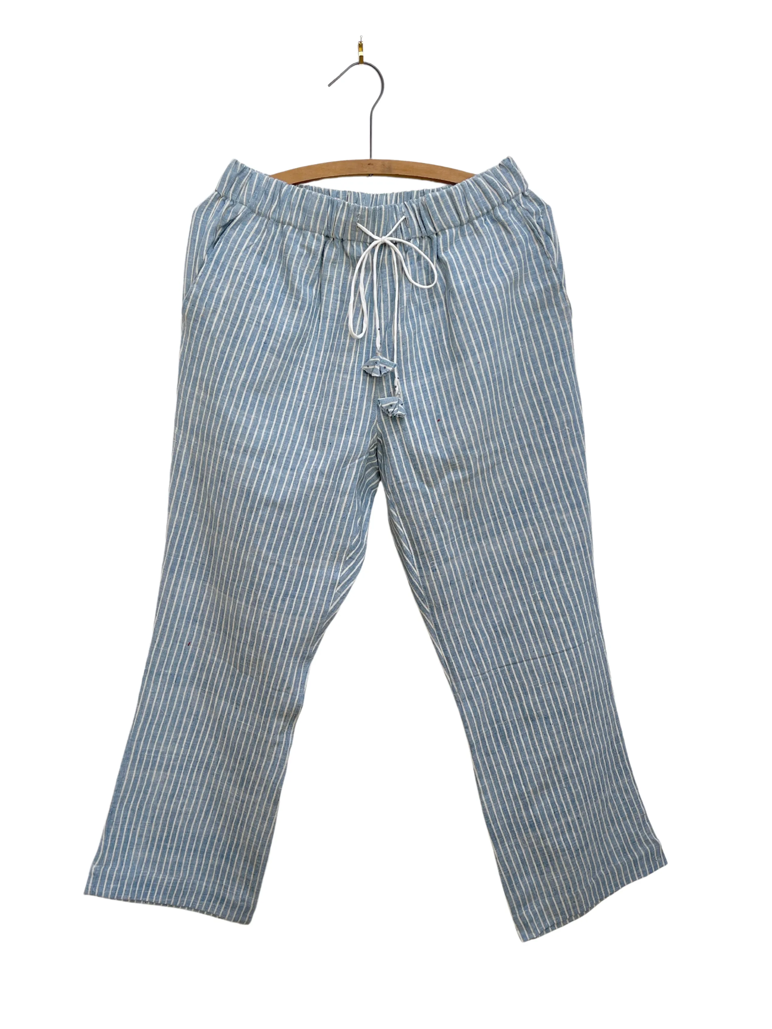 Drawstring Pant in Lt Indigo Stripe