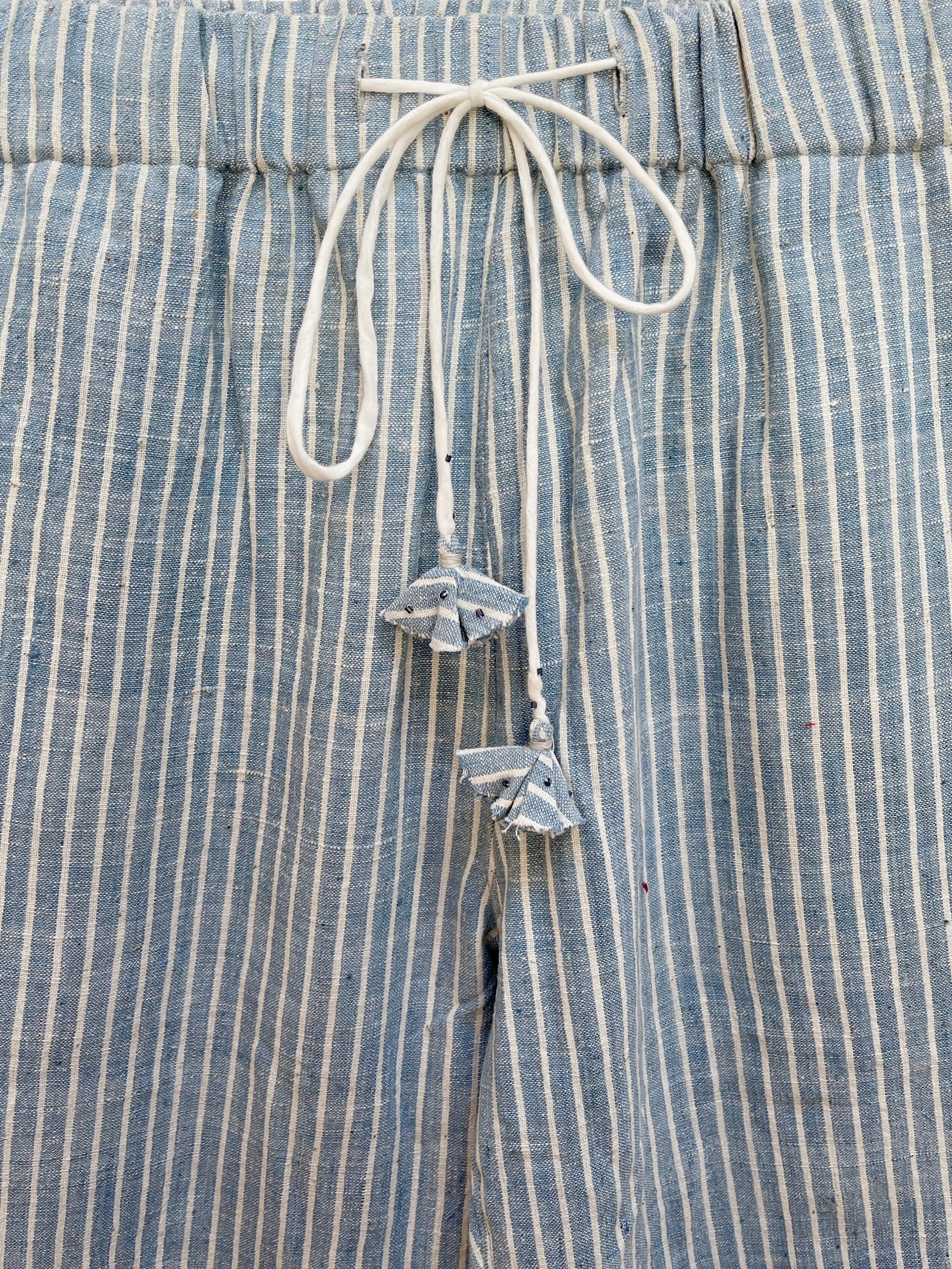 Drawstring Pant in Lt Indigo Stripe