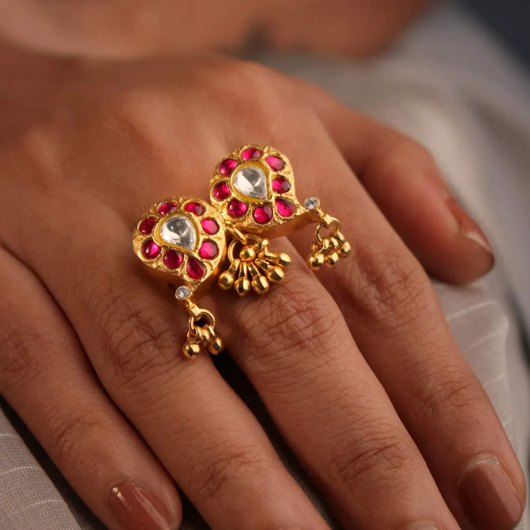 Dwayi Horizontal Silver Finger Ring by MOHA