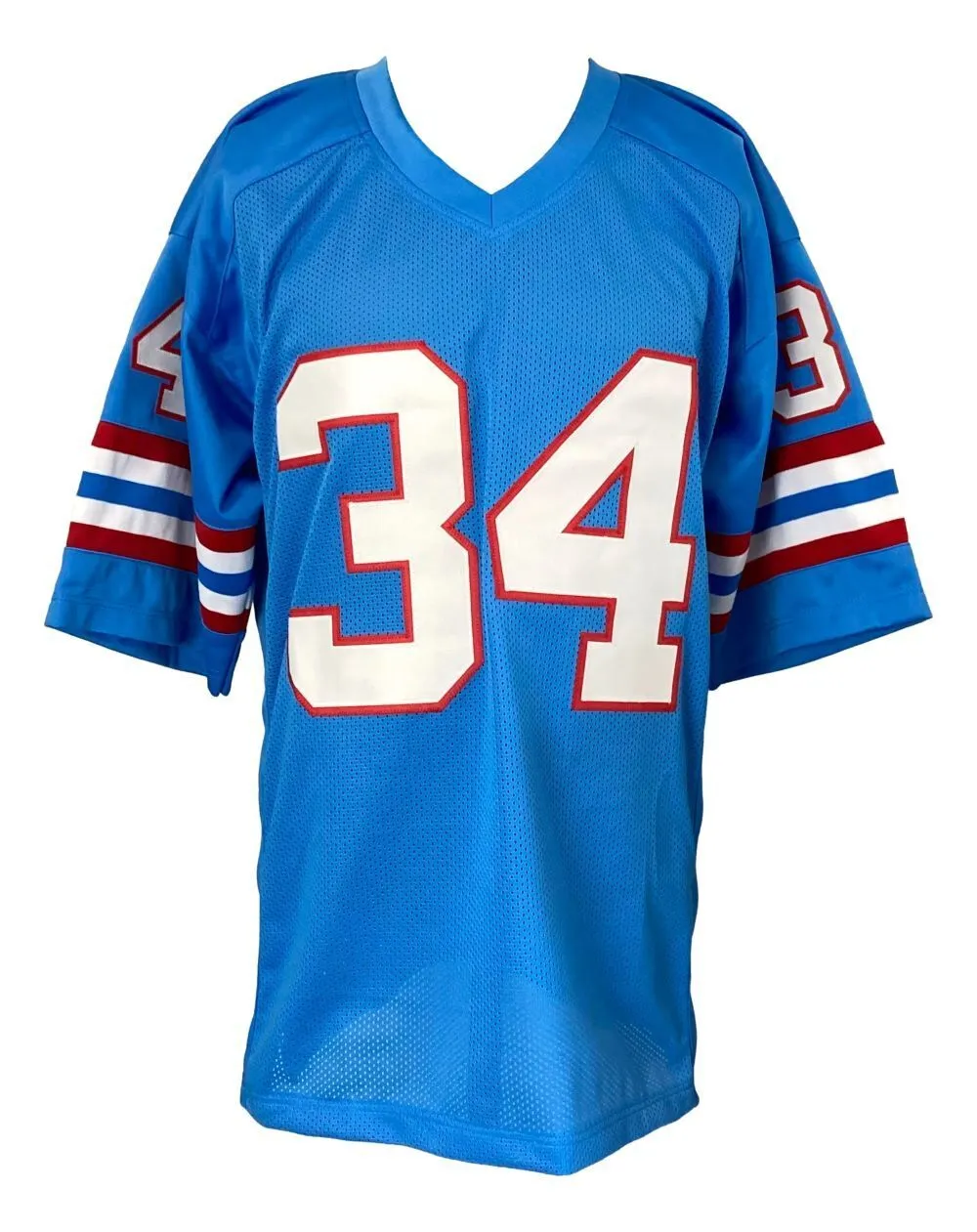 Earl Campbell Houston Signed Light Blue Football Jersey HOF 91 Inscribed BAS ITP