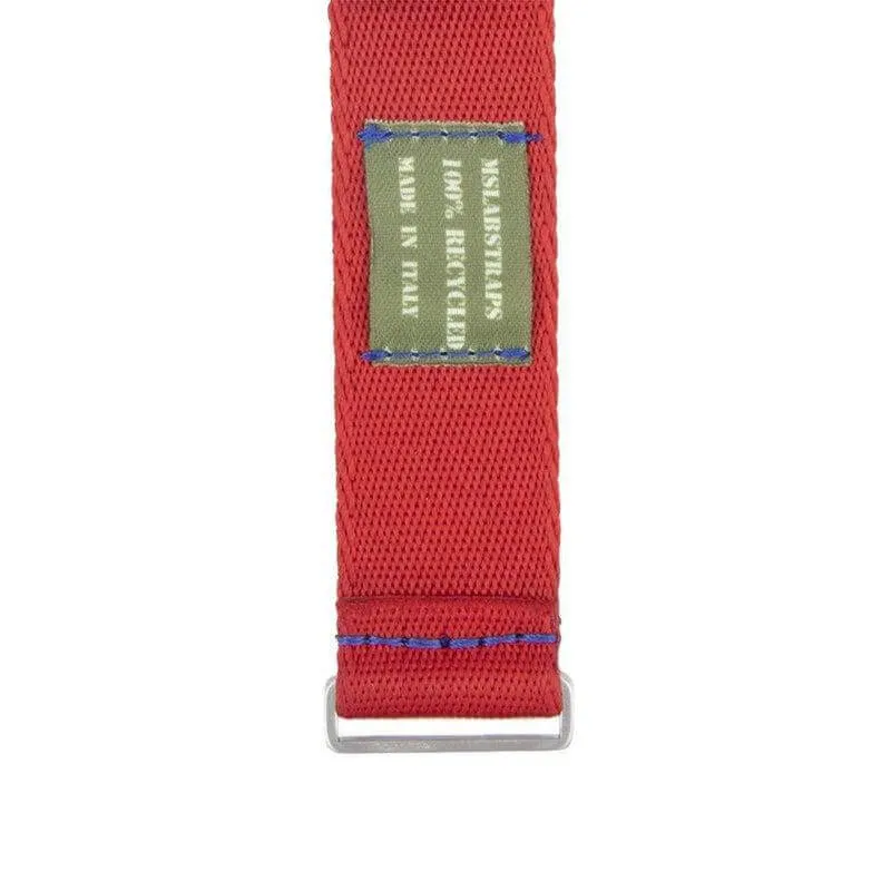 Eco-Friendly Nylon Military Watch Strap -  Red Blue Stitches