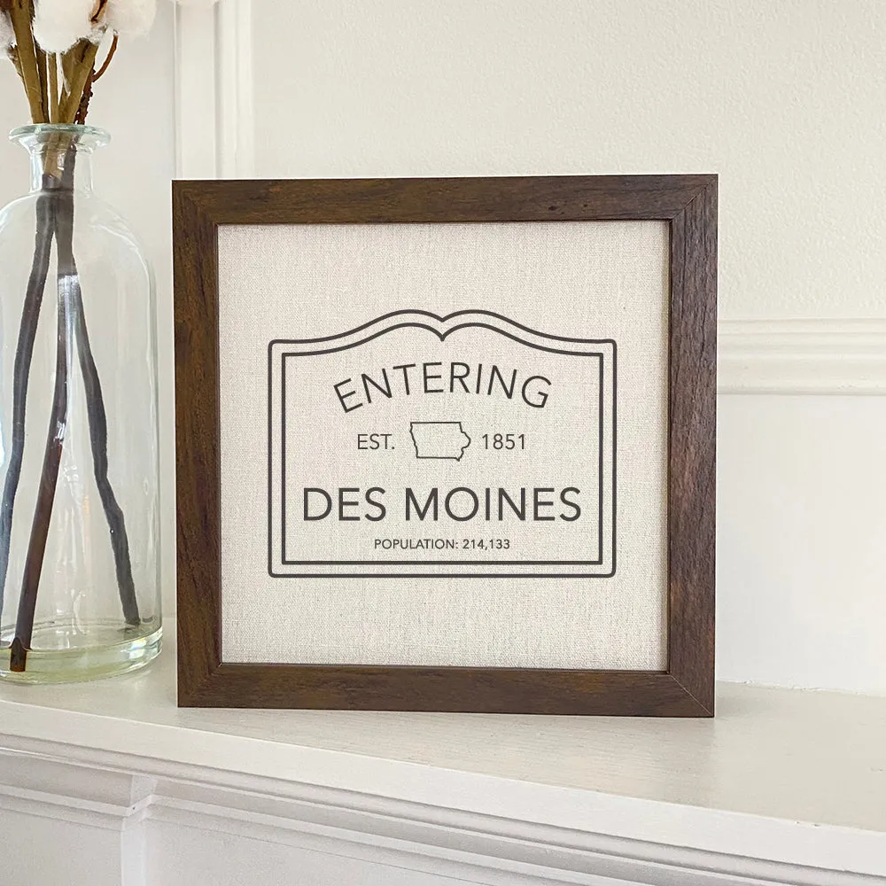 Entering City Sign Custom - Framed Sign