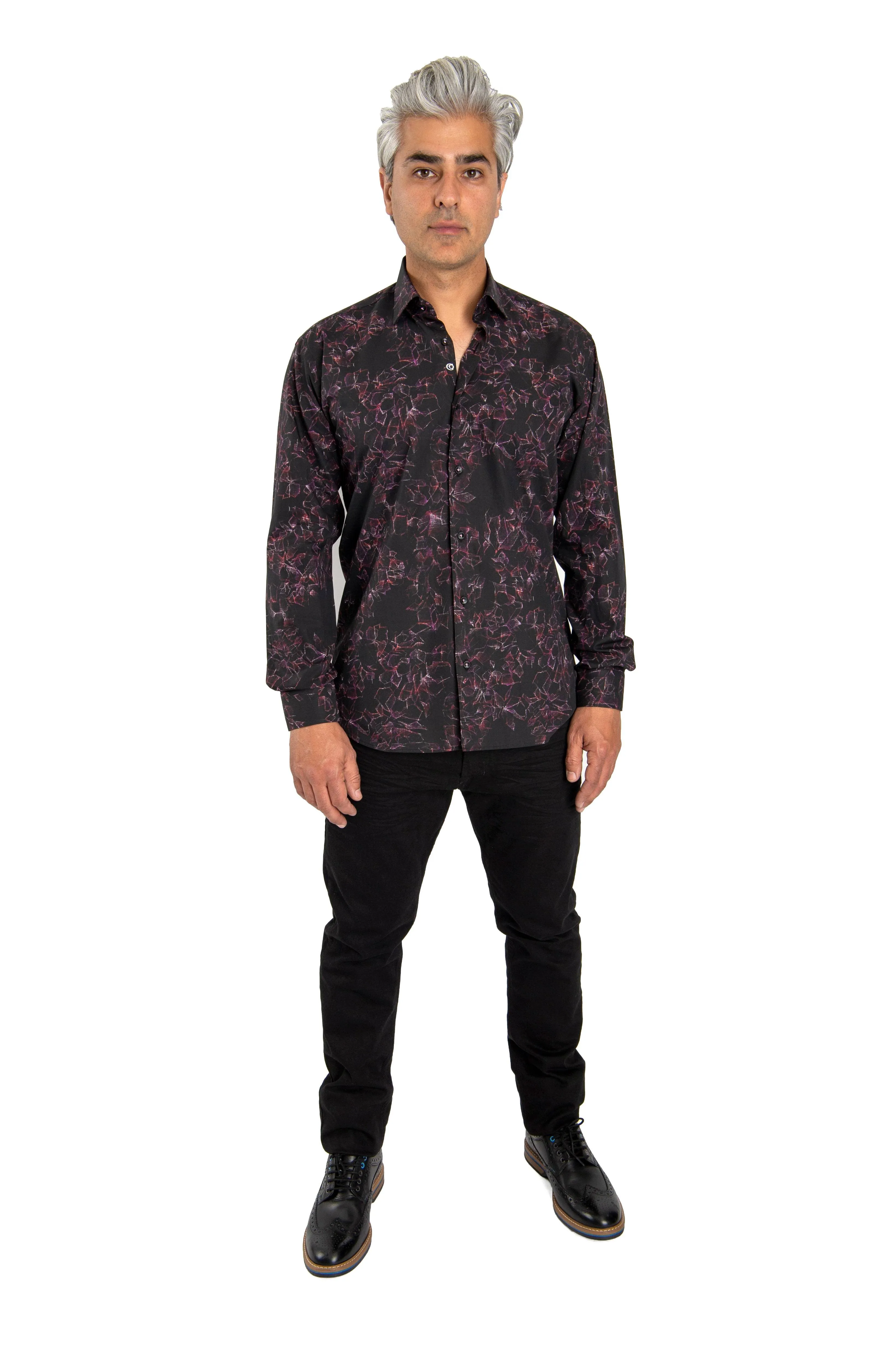 Exotic Black & Burgundy Shirt