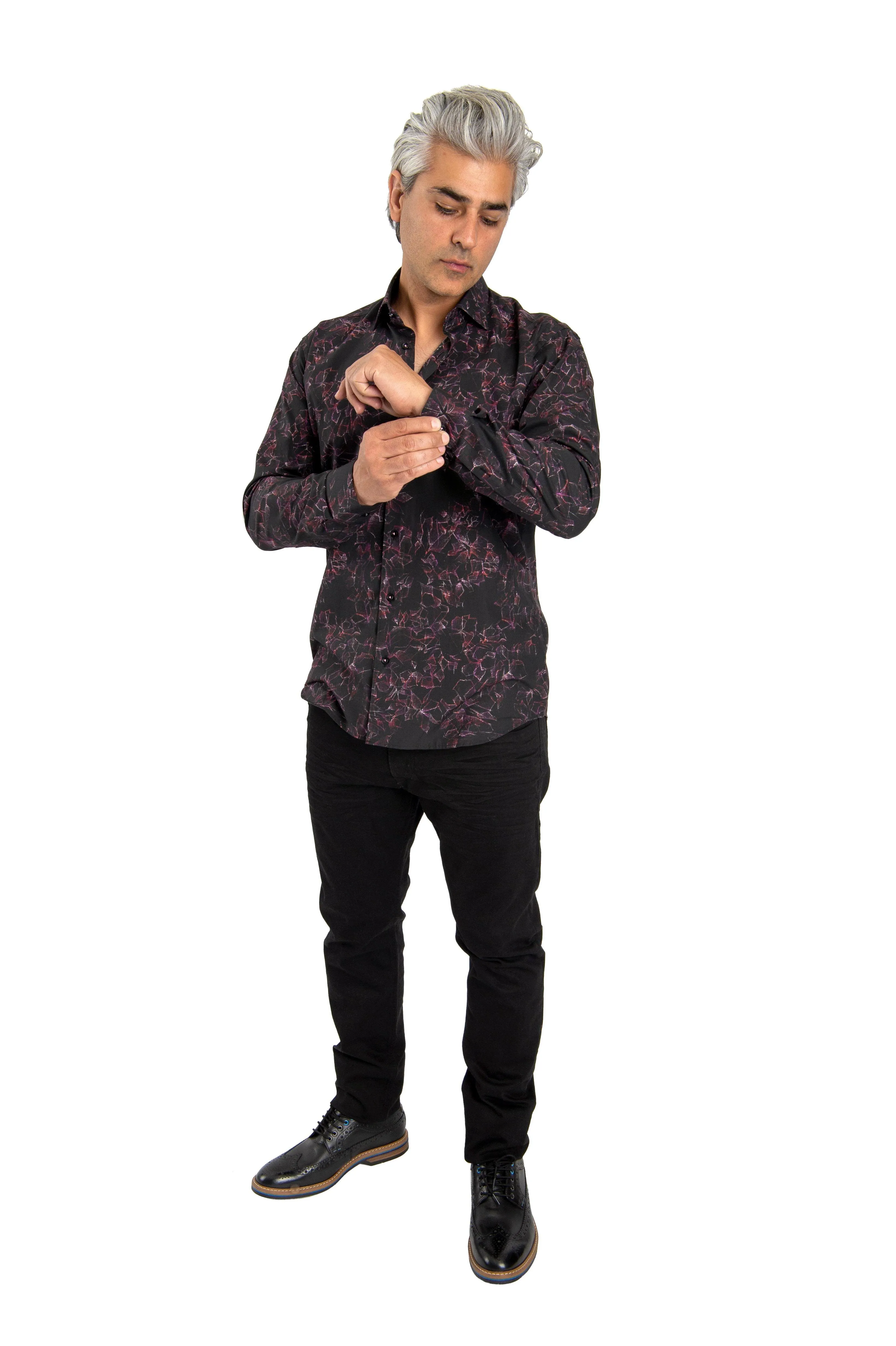 Exotic Black & Burgundy Shirt