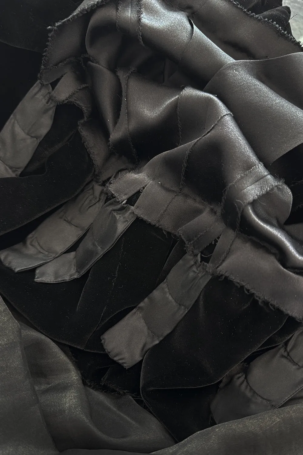 Fall 1978 Givenchy Haute Couture Original Runway Sample Black Silk & Velvet Dress w Beaded Sleeves