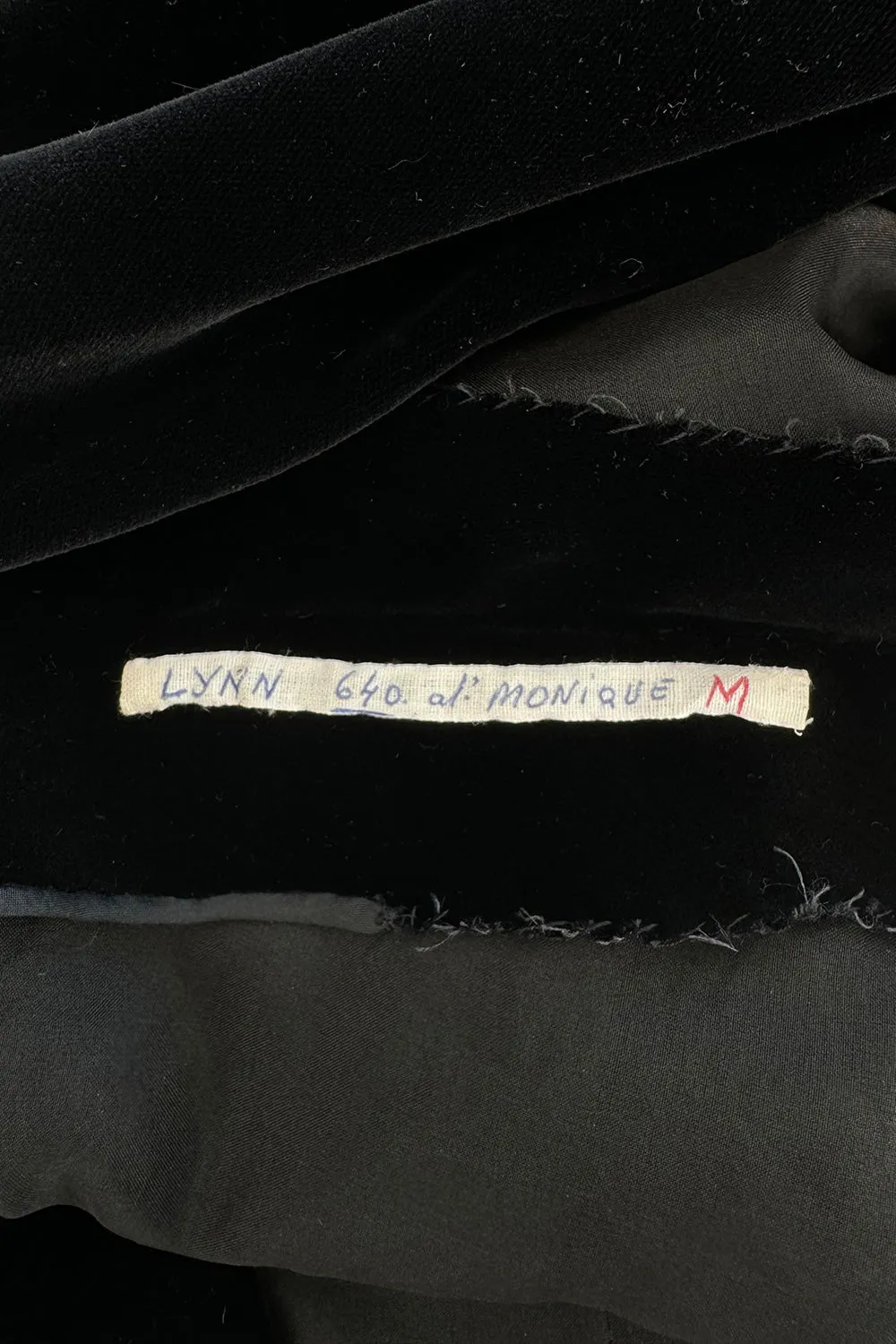 Fall 1978 Givenchy Haute Couture Original Runway Sample Black Silk & Velvet Dress w Beaded Sleeves