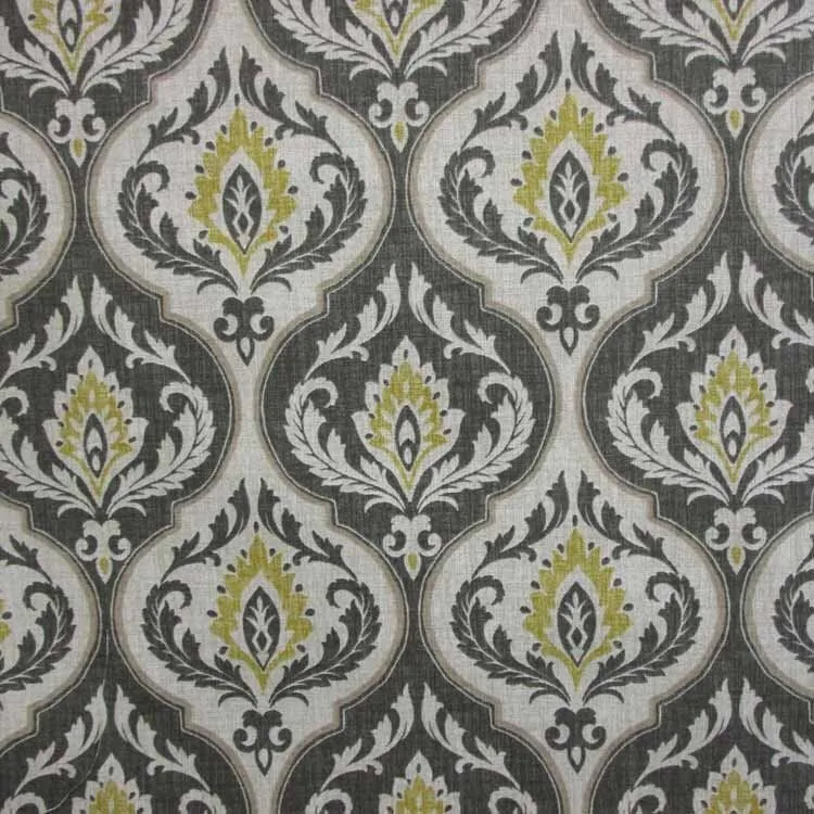 Faux Roman Shade Valance in Dark Taupe and Gold Damask Print, Fully Lined, Custom Made