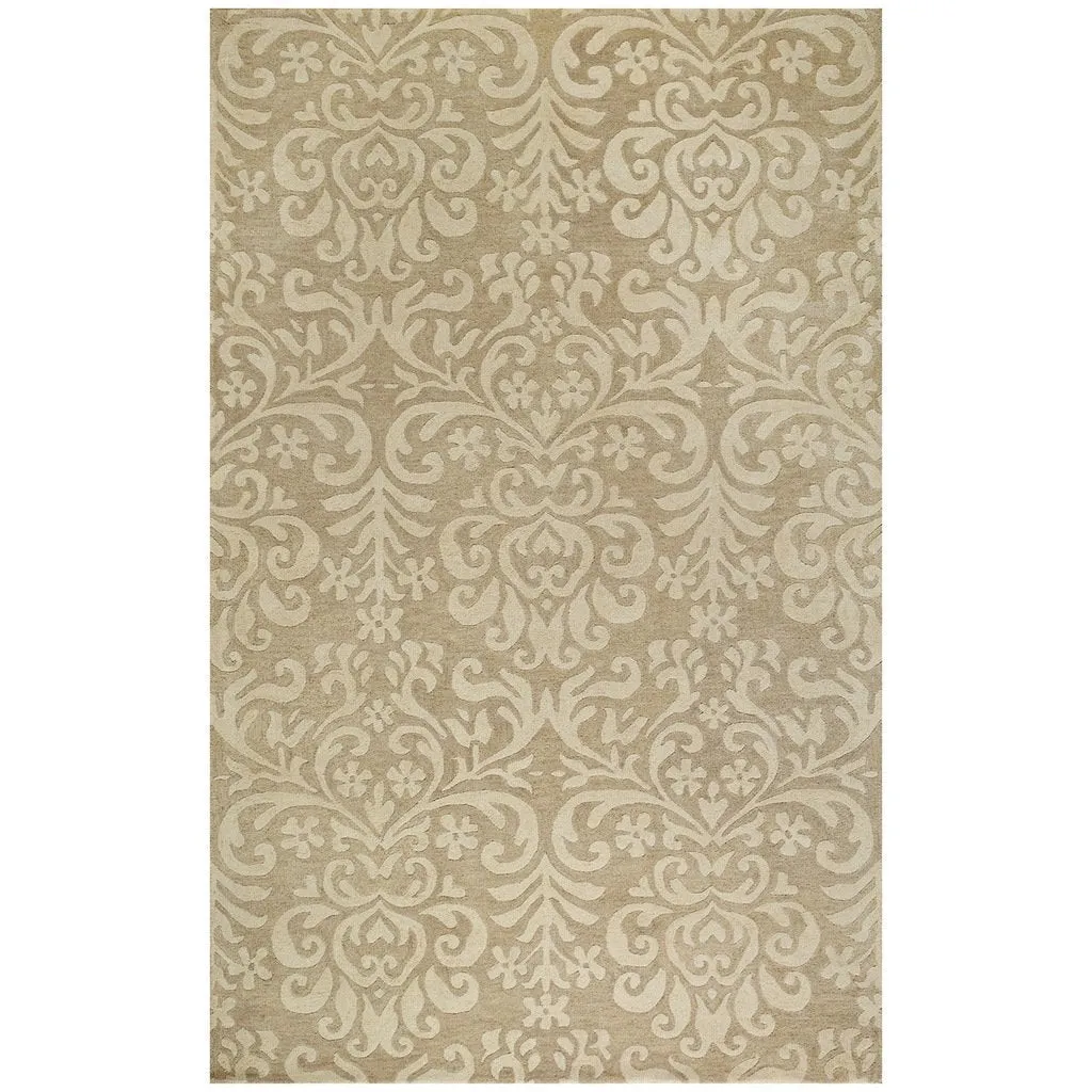 Filigree Damask Hand Tufted Rug Natural