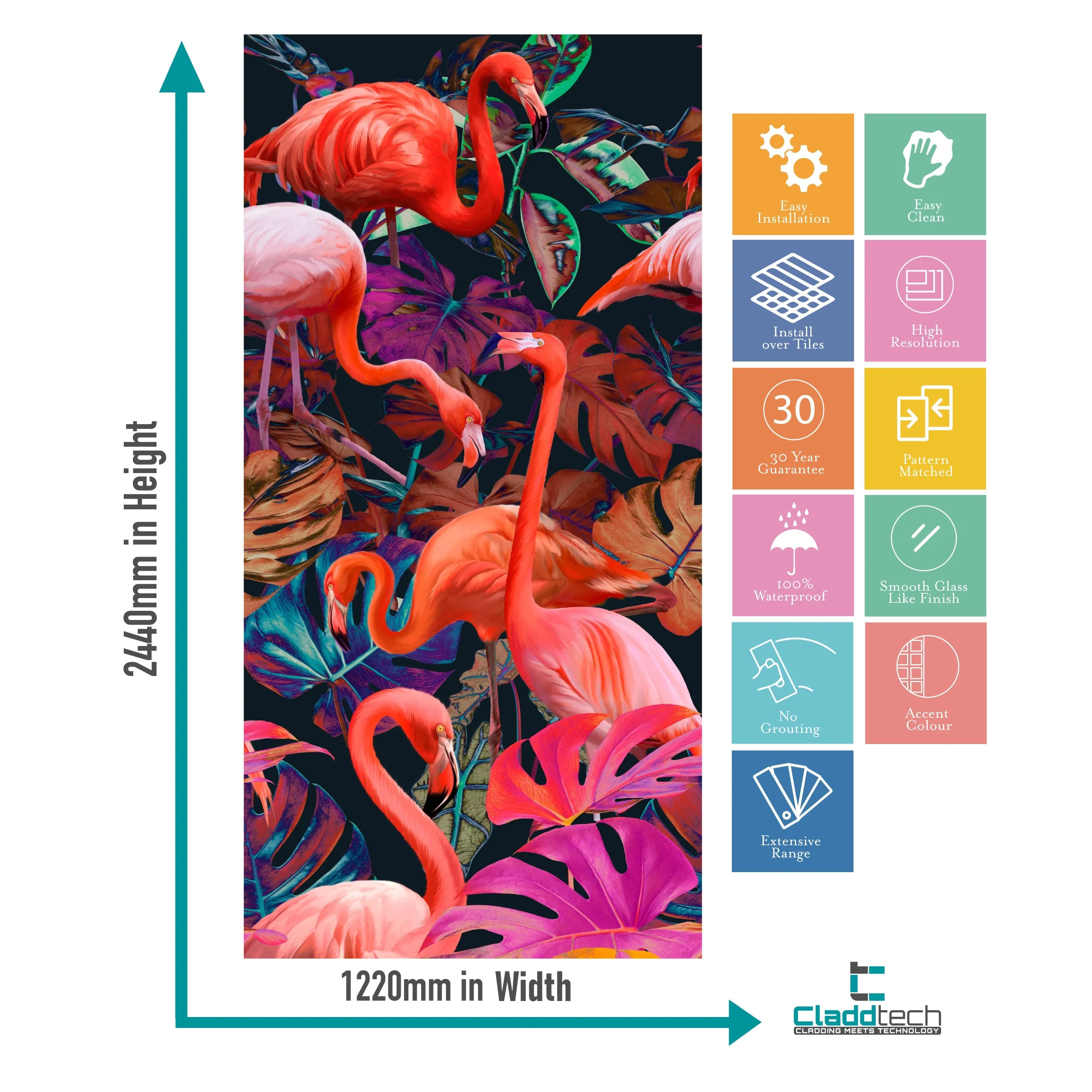Flamingo Acrylic Shower Wall Panels Home Decor Wall Panels 2440mmm x 1220mm