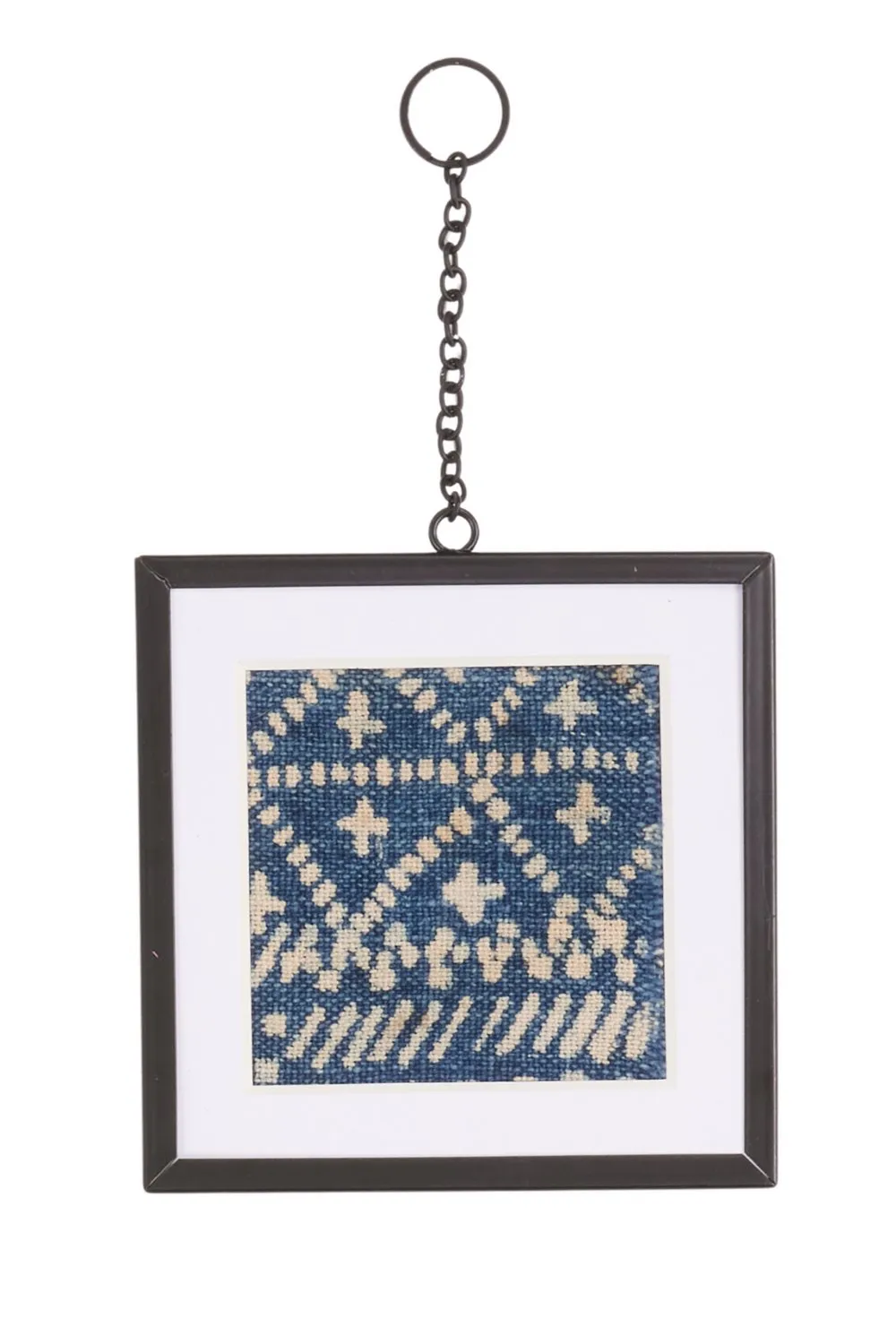 Framed Vintage Indigo Textile Wall Art No. 002