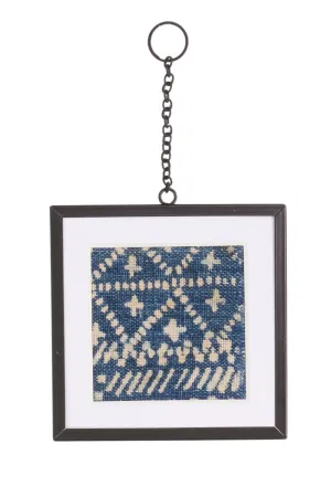 Framed Vintage Indigo Textile Wall Art No. 002