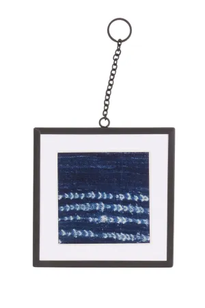 Framed Vintage Indigo Textile Wall Art No. 004
