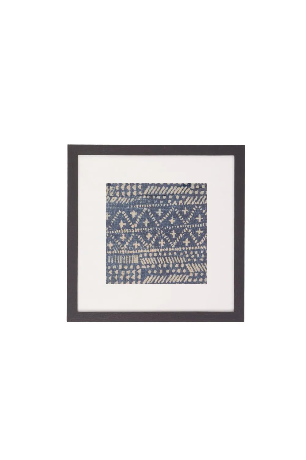 Framed Vintage Indigo Textile Wall Art No. 022