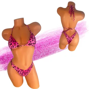 Fuchsia Pink cheetah print  European Micro Cut or cheeky