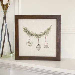 Garland with Ornaments - Framed Sign