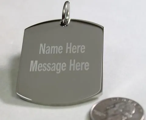GEORGIA BULL DOGS  LOGO  X LARGE  DOG TAG STAINLESS STEEL NECKLACE STARS