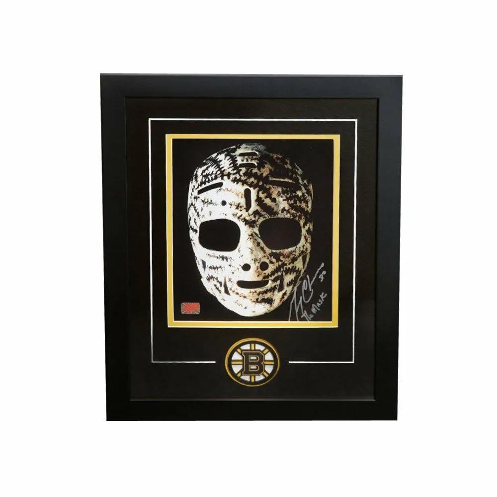 Gerry Cheevers Boston Bruins Signed Autographed Mask 8x10 Photo Framed