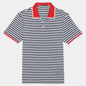 G/Fore Perforated Stripe Tech Jersey Polo