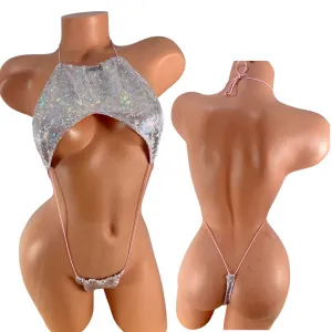 Halter Slingshot Baby Pink  Metallic