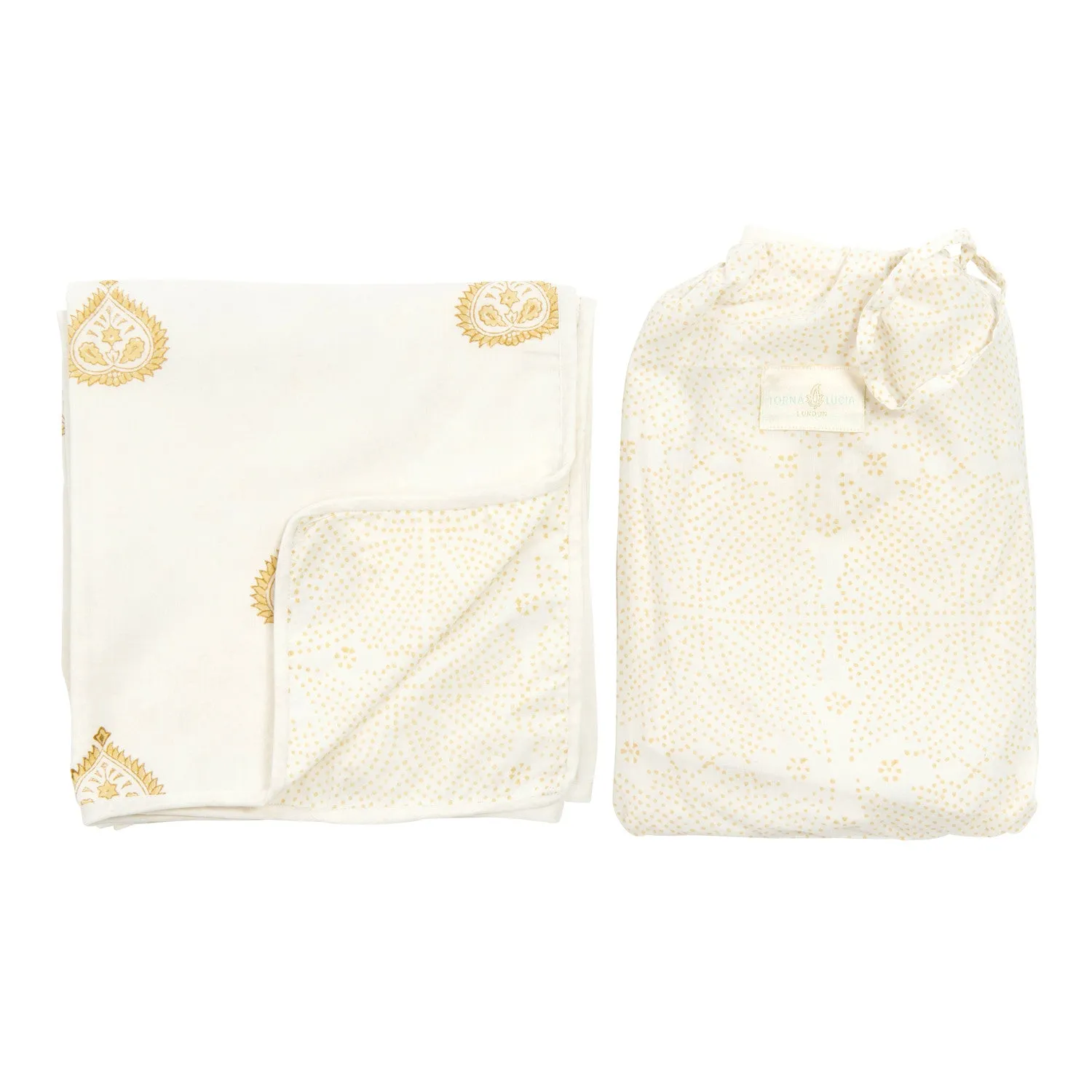 Heart Paisley & Fine Dot Reversible Swaddle Blanket