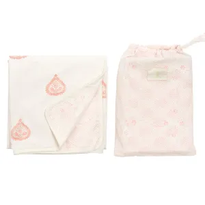Heart Paisley & Fine Dot Reversible Swaddle Blanket
