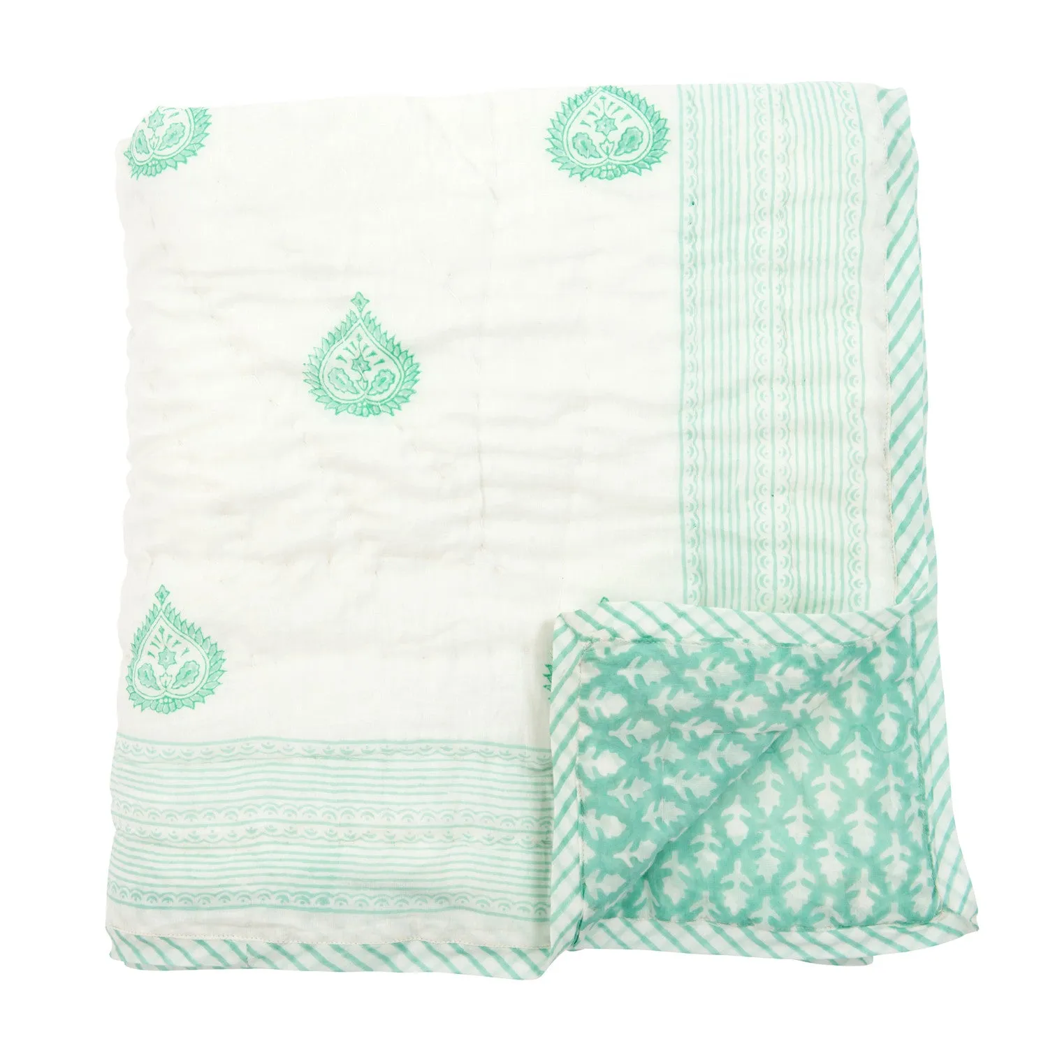Heart Paisley Reversible Baby Quilt