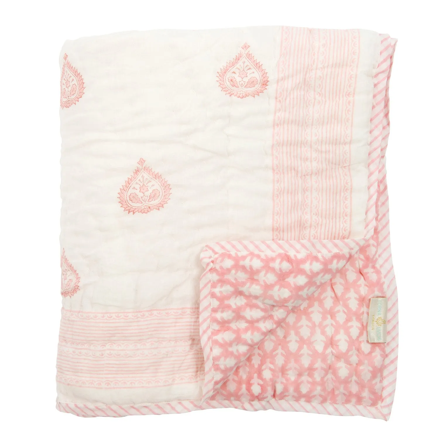 Heart Paisley Reversible Baby Quilt