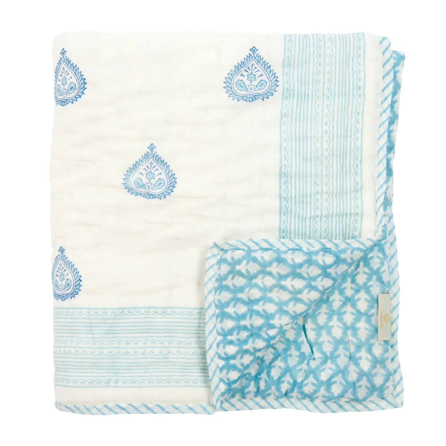 Heart Paisley Reversible Baby Quilt