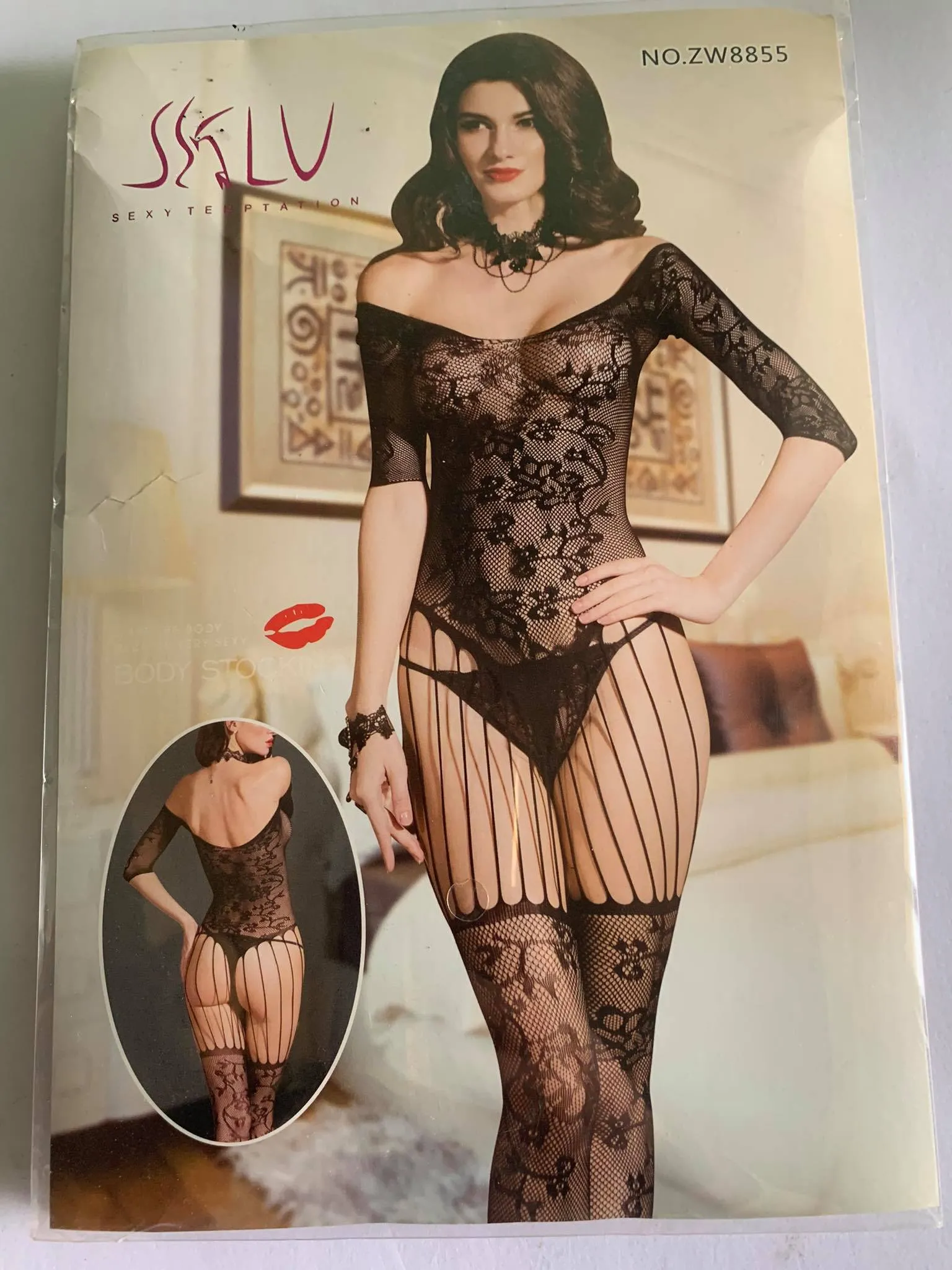 Hkmeair Khushi Print Sexy Net Bodystocking No ZW8855