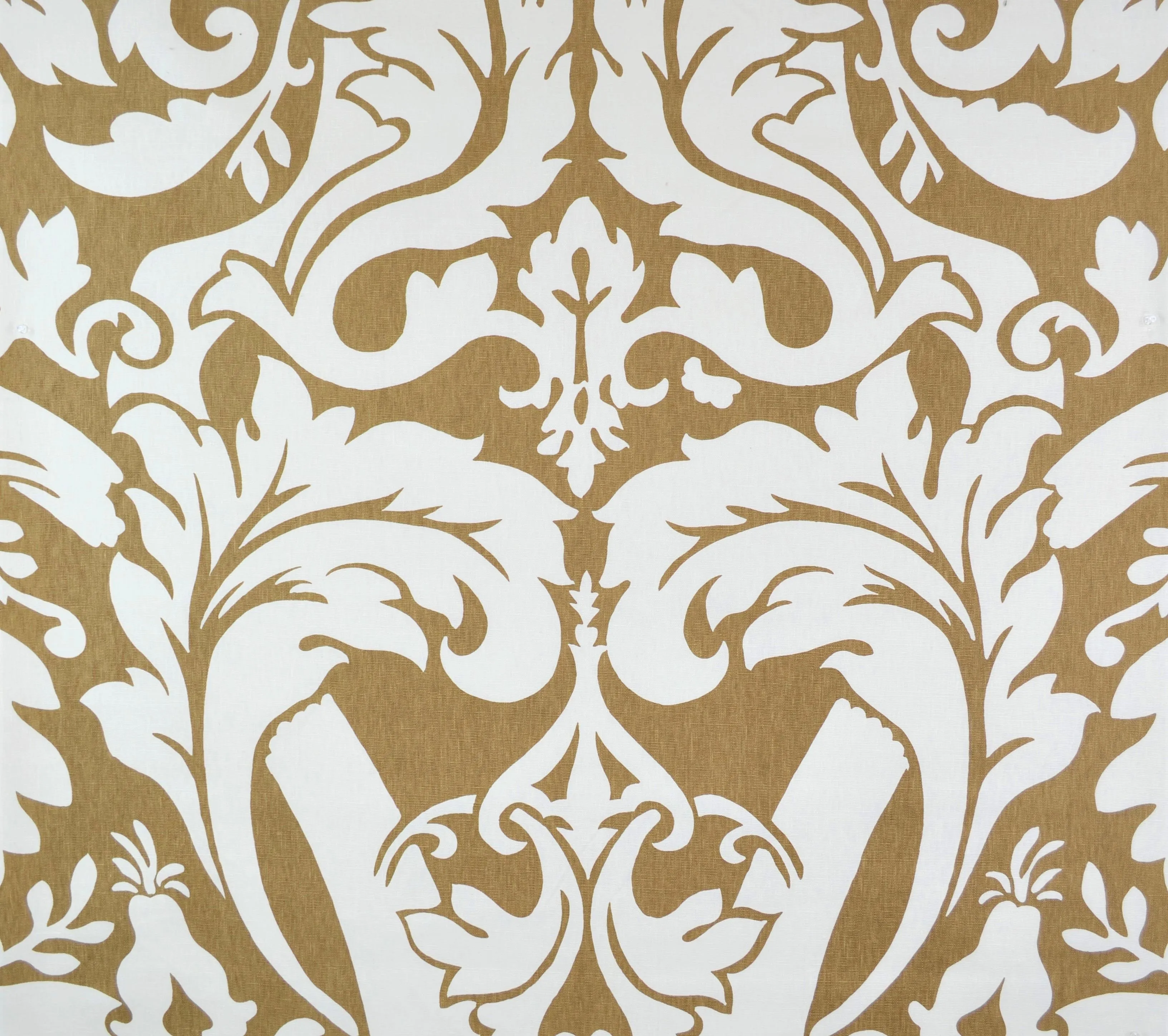 Home Couture Fabric: Prague - Custom Iced Coffee on Oyster 100% Belgian Linen