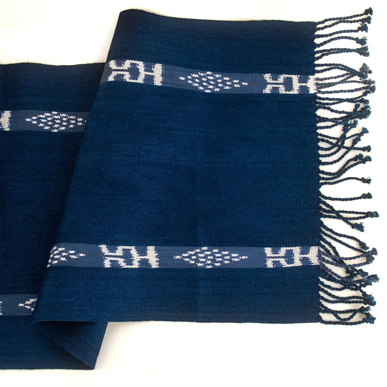 Indigo Blue Ikat Table Runner