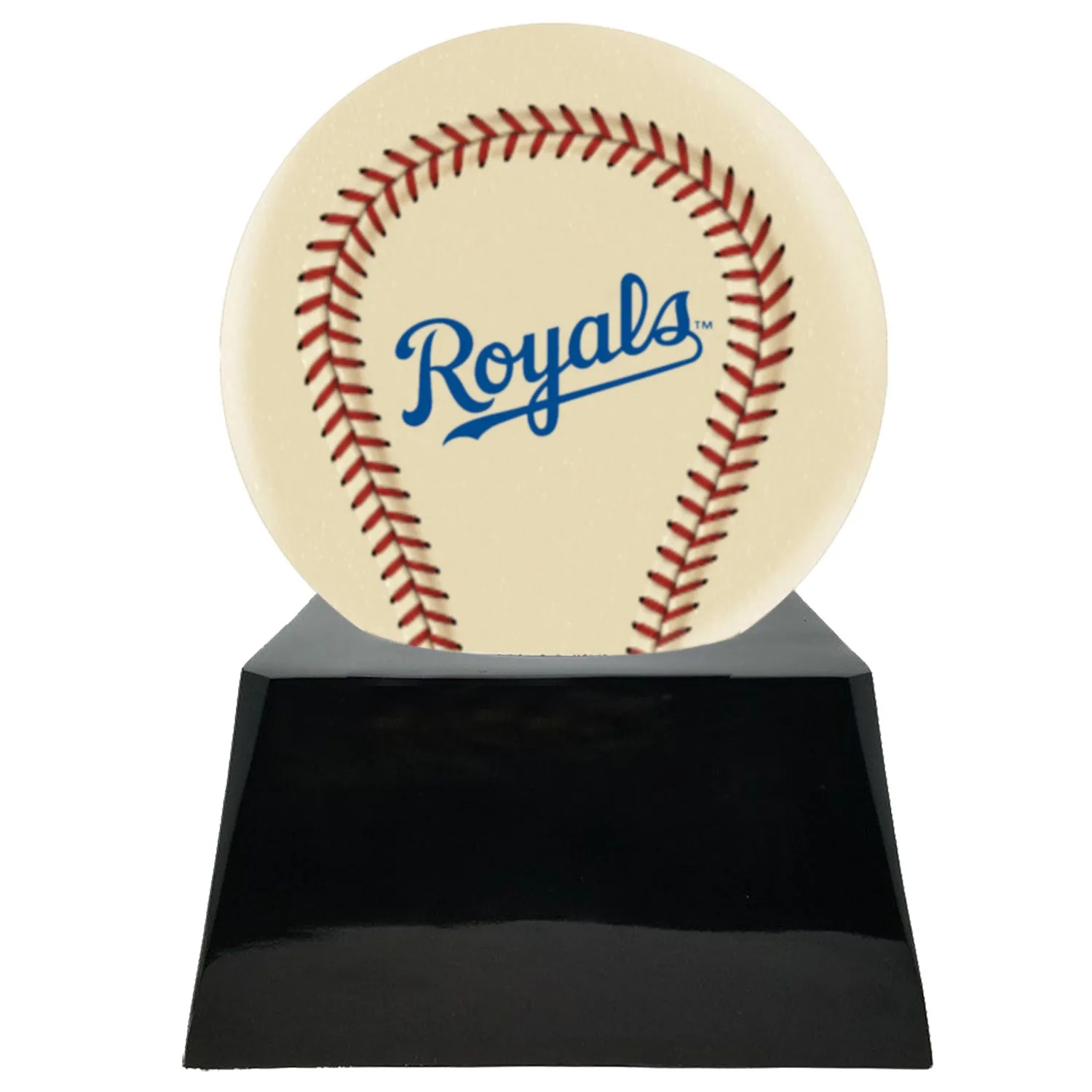 Ivory Baseball Trophy Urn Base with Optional Kansas City Royals Team Sphere