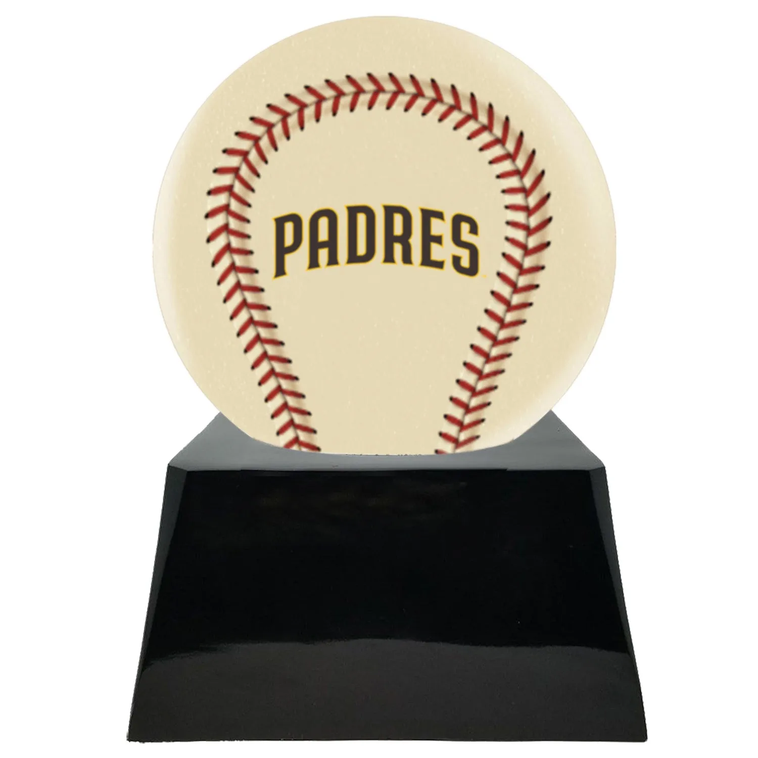 Ivory Baseball Trophy Urn Base with Optional San Diego Padres Team Sphere
