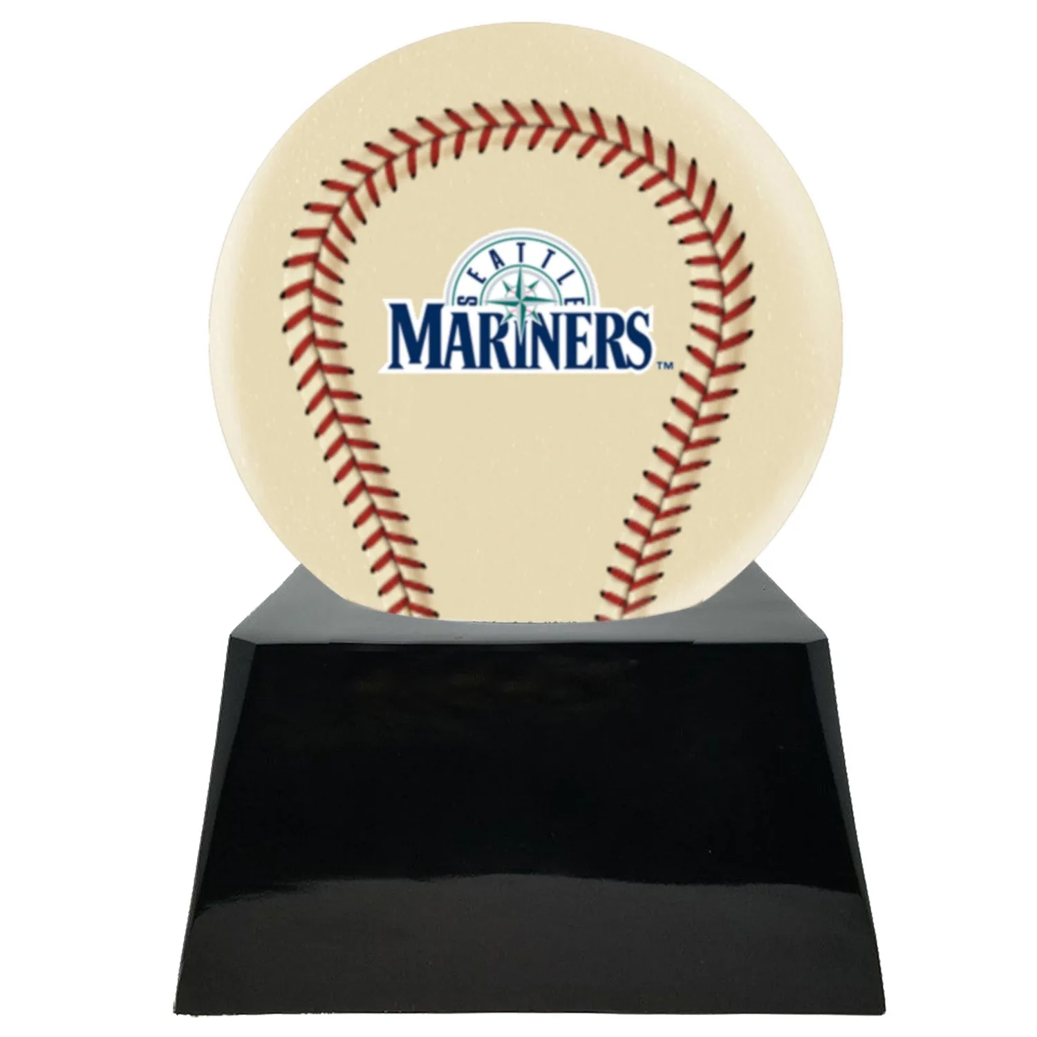 Ivory Baseball Trophy Urn Base with Optional Seattle Mariners Team Sphere