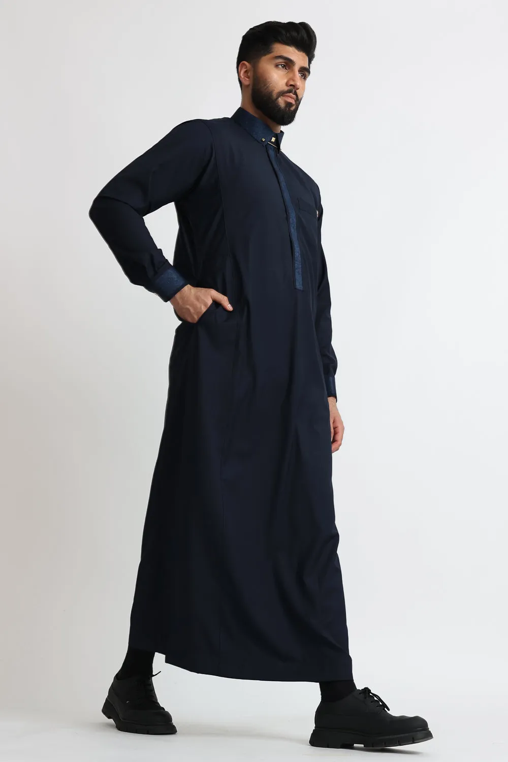 J130 Denim Blue Premium Thobe